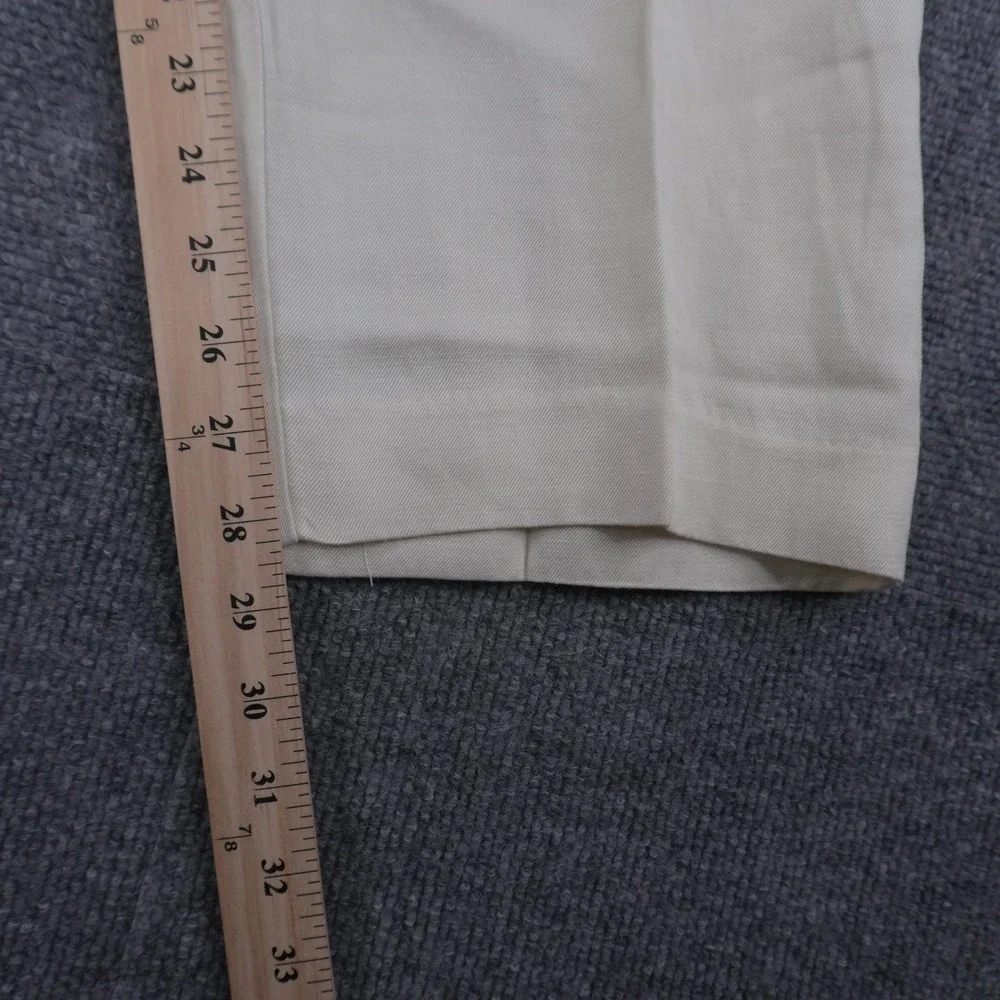 Tommy Bahama Dress Pants Mens 35x32 Off White Linen Lyocell Blend Straight Leg